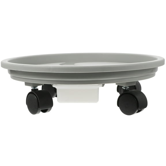 Pretyzoom Light Grey Plastic Plant Tray with Wheels and Water Container for Indoor Pots