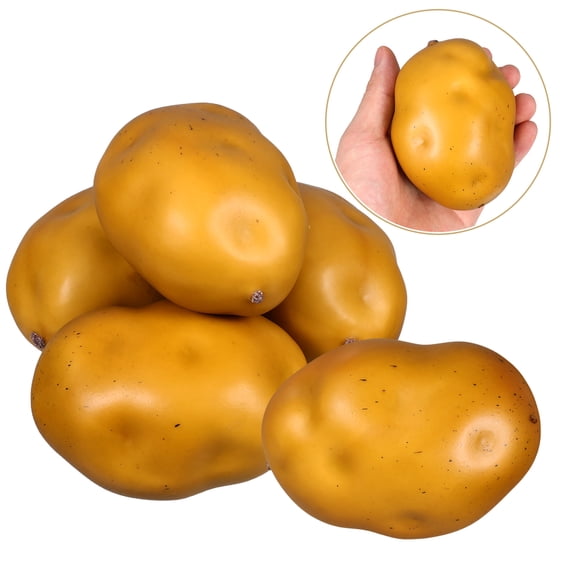 Pretyzoom 5Pcs Realistic Foam Potato Ornaments Lightweight Artificial Vegetable for Home Decoration