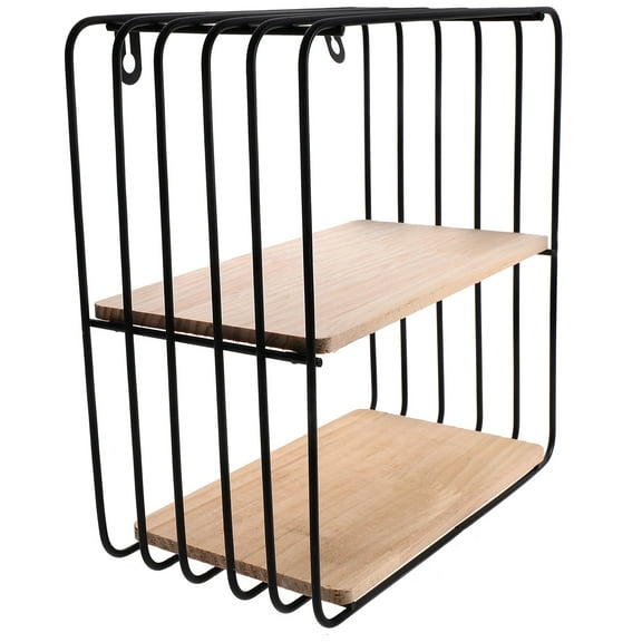 Pretyzoom Floating Wall Shelf Black Sturdy Storage Rack for Bathroom Bedroom Kitchen