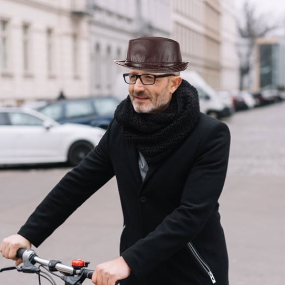 Pretyzoom Mens Fedora Hat Retro Jazz Hat 1Set Warm Design Cold Weather