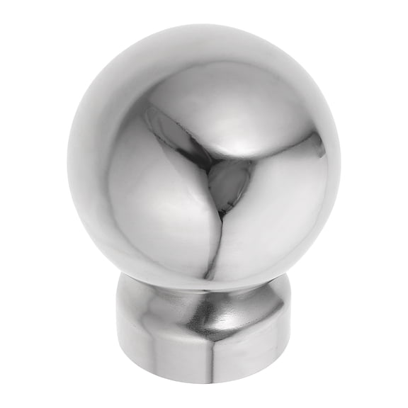 Pretyzoom Stainless Steel Hollow Ball Finial Plated Silver Fence Post Cap Decorative Garden and Stair Railing Accessory