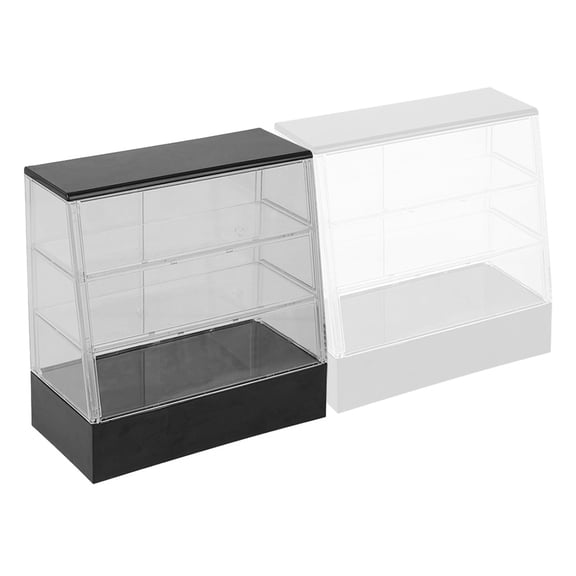 Pretyzoom 2Pcs Dollhouse Cake Display Cabinet Model with Clear Shelves Assorted Color