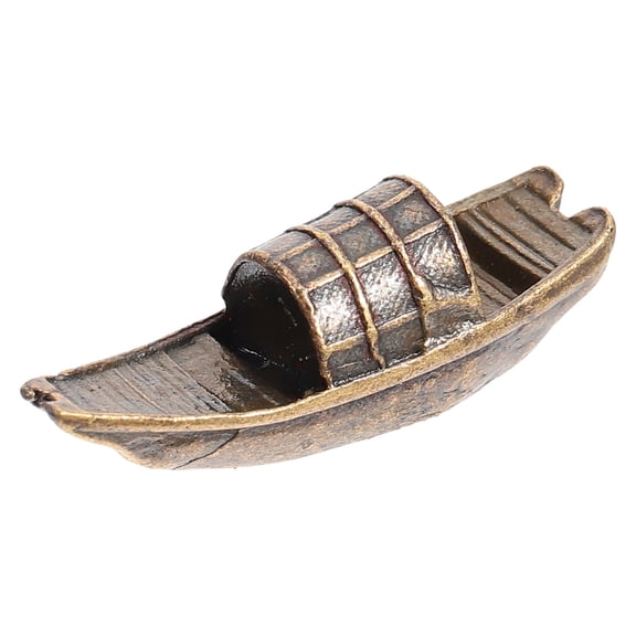 Pretyzoom Miniature Boats Miniature Copper Boat Figurine Break Resistance 1Pack