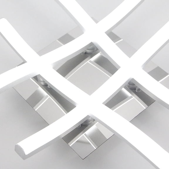 Pretyzoom 1Pc Modern White LED Ceiling Lamp Creative Four Cross Fixture for Living Room