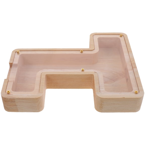 Pretyzoom Creative Saving Bank Bank Multi Wood Change Jar 1Set