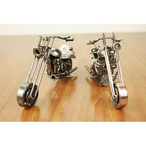 Pretyzoom Motorcycle Miniature Sculpture Decorative Desktop Model for Office Decor 1Pcs