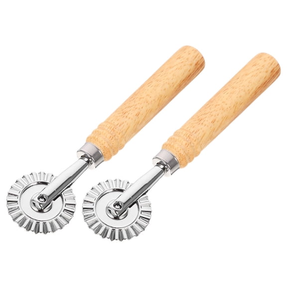 Pretyzoom 2Pcs Alloy Dough Roller Lattice Cutter for Pizza Pastry Bread and Cookie