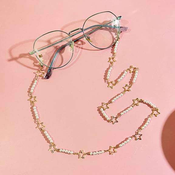 Pretyzoom Back to School Beaded Eyeglass Chain for Women Eyeglasses Flower Chain Alloy 1Pack Chic Shopping