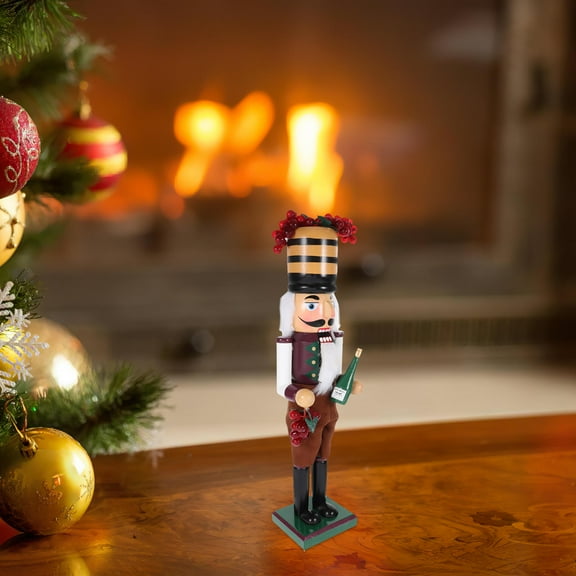 Pretyzoom Nutcracker Decoration Nutcracker Statue Multi-colored Wood Home Decoration 1Pcs
