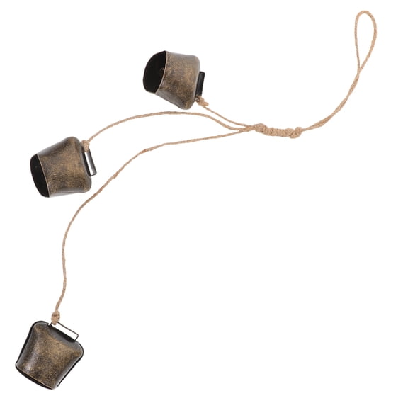 Pretyzoom Sound Producing Wall Bell Cowbell Iron Rustic Copper 1 Set