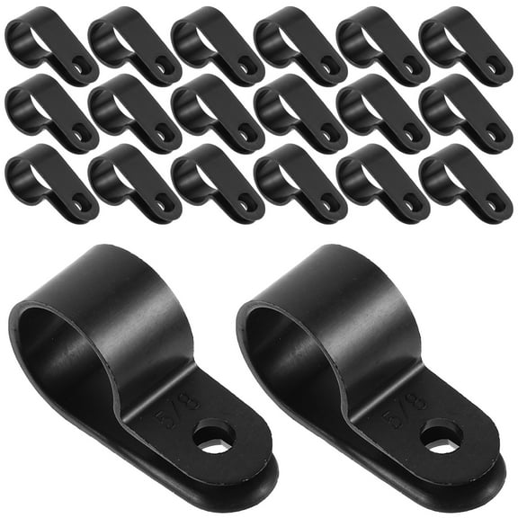 Pretyzoom Cable Clips Sturdy PVC Wire Holders for Ethernet TV Coax Black 50Pcs