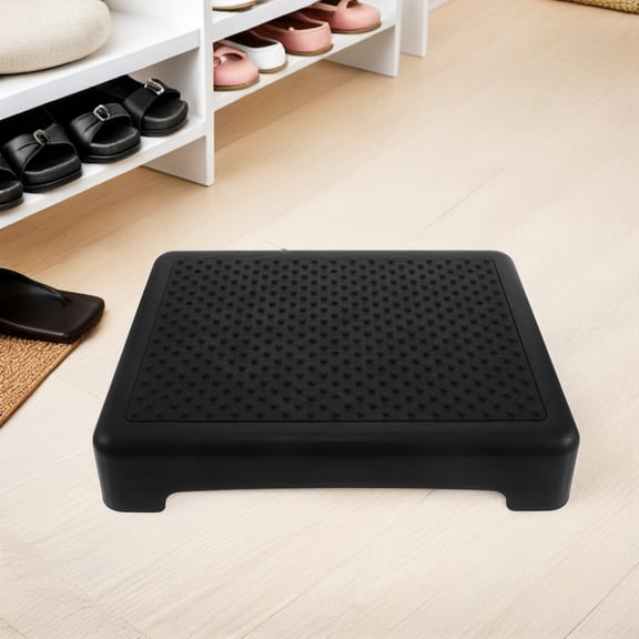 Pretyzoom Portable Nonslip Step Stool Black for Seniors Bedside Vehicle Use Lightweight and Stackable