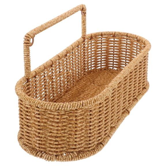 Pretyzoom Imitation Rattan Small Basket for Hanging Storage with Retro Style and Easy Setup