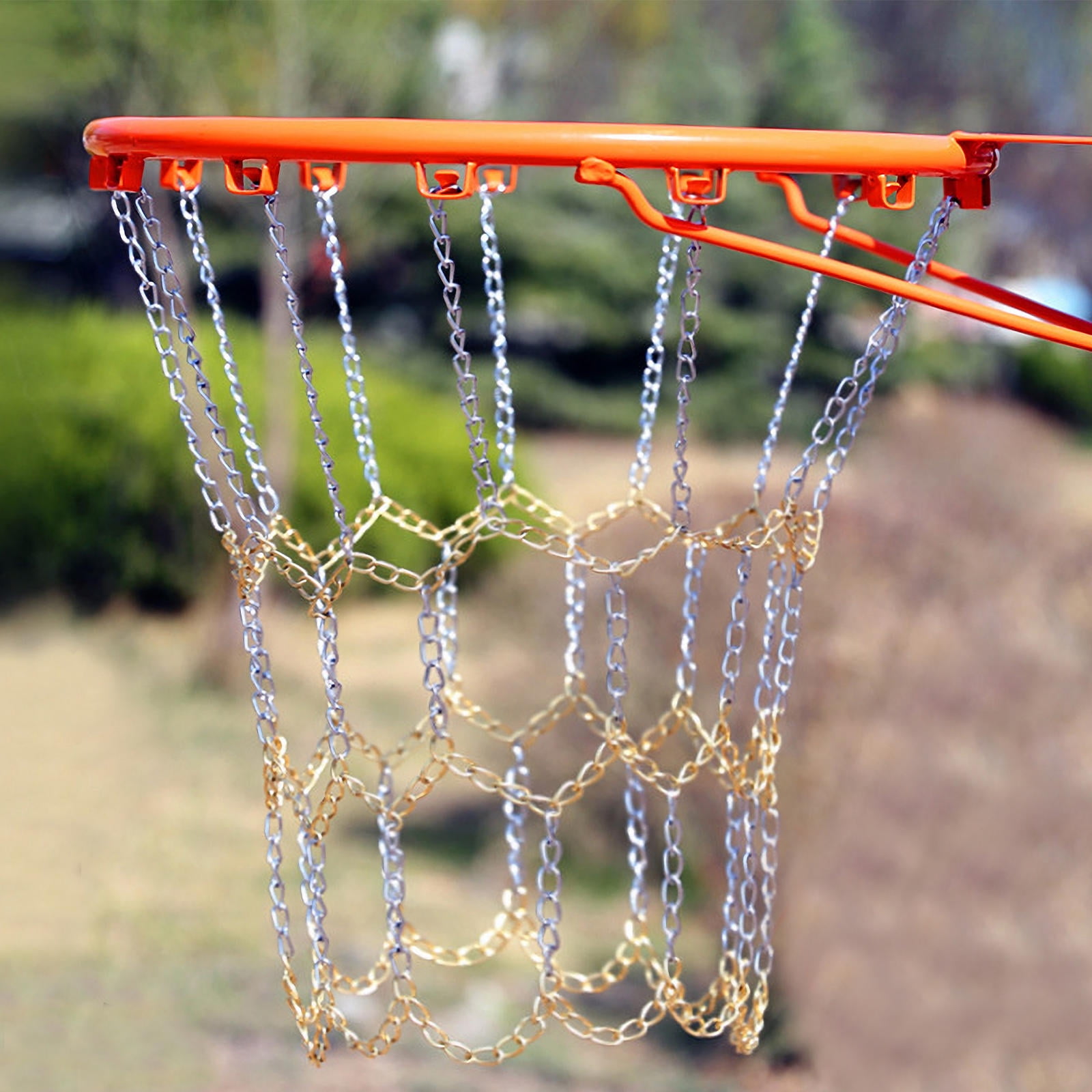 Pretyzoom Iron Basketball Chain Net Basketball Hoop Accessory Suitable for Parks and Schools