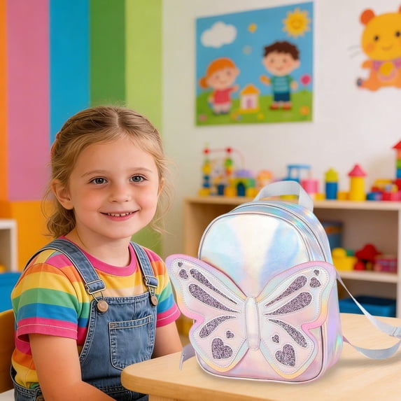 Lunxisen 1 Pcs Back to School Season Dreamy Butterflies Double Strap Backpack Stylish Trendy Choice for Daily Play