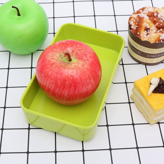 Pretyzoom Elegant Green Rectangular Platter, Break-Resistant Plastic Plate, Ideal for Kitchen and Dining