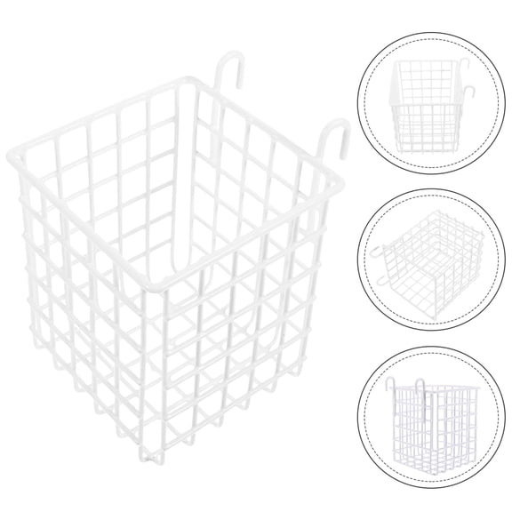 Pretyzoom Bathroom Kitchen Hanging Organizer White Iron Wire Basket for Easy Access
