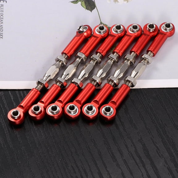 Pretyzoom 6Pcs Adjustable Rod Linkage for Truck Rc Car Red Aluminum Durable Upgrade Part