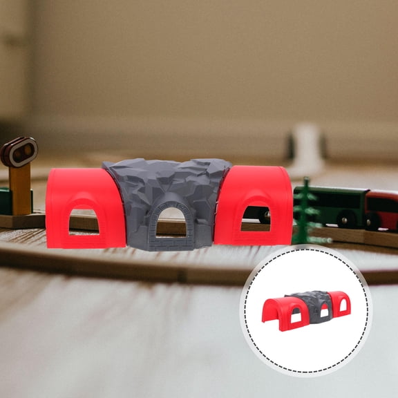 Pretyzoom Decorative Toys Train Tunnel Toy Plastic Red 1Pack Indoor Play Imagination Training