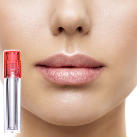Pretyzoom 1Set Portable Red Lip Oil Bottles with Leak Proof Cap Smooth Roll on for Moisture Lip Care