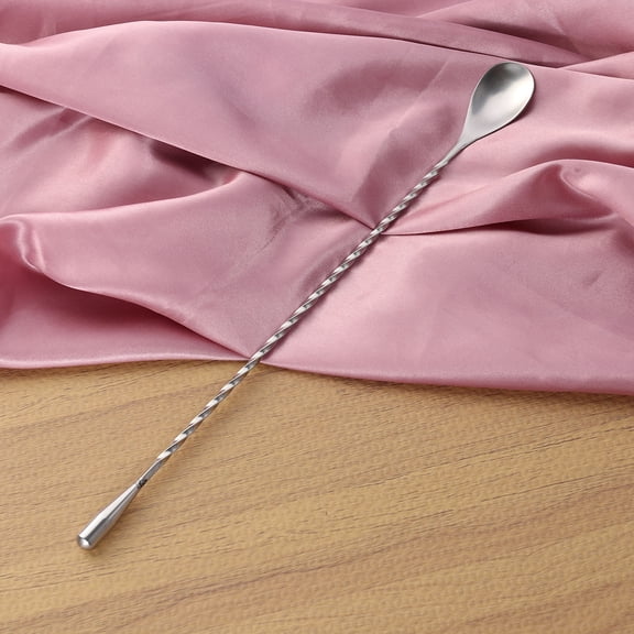 Pretyzoom Stainless Steel Mixing Spoon Bartender Tool Long Handle Twisted Middle 1Set
