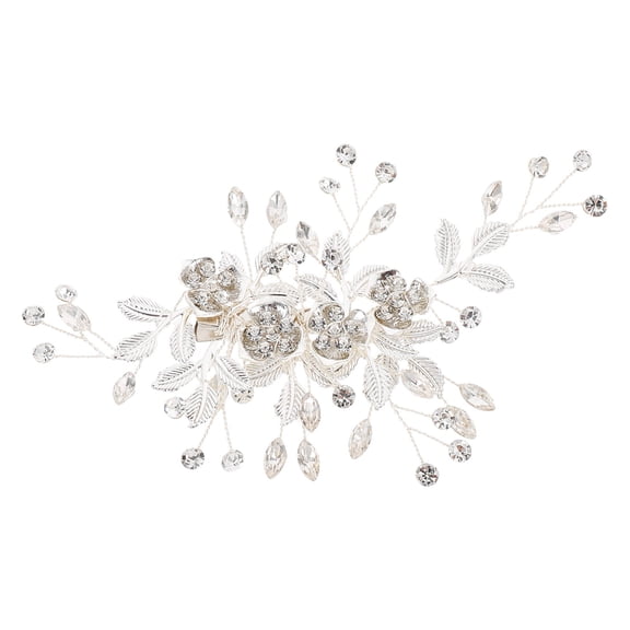 Pretyzoom Leaf Shape Crystal Hair Clips for Wedding Daily Outfit 1Pack