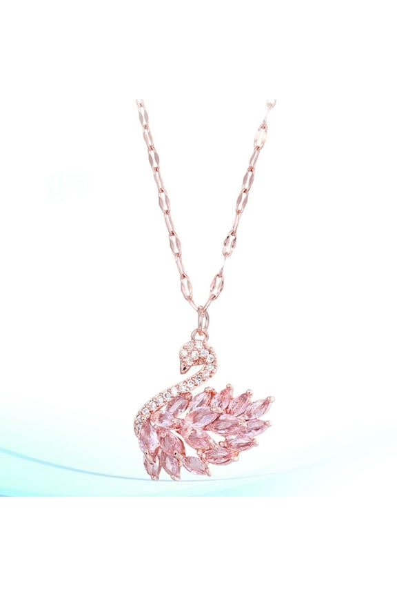 choker chain necklace for women Elegant Titanium Steel Pink 1 Set