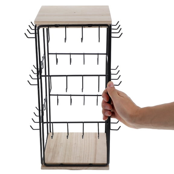 Pretyzoom Rotating Keychain Display In Multi Wood For Retail Stores 1Pack