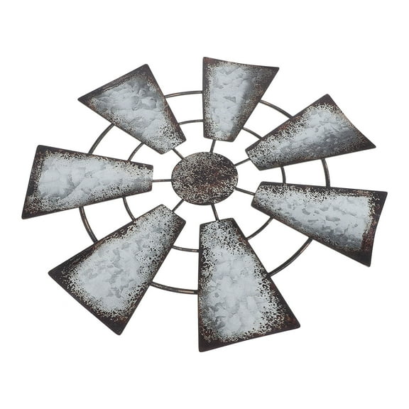 Pretyzoom Wall Ornament Decor Windmill Pendant Iron 1Pcs Light Grey Artistic Design