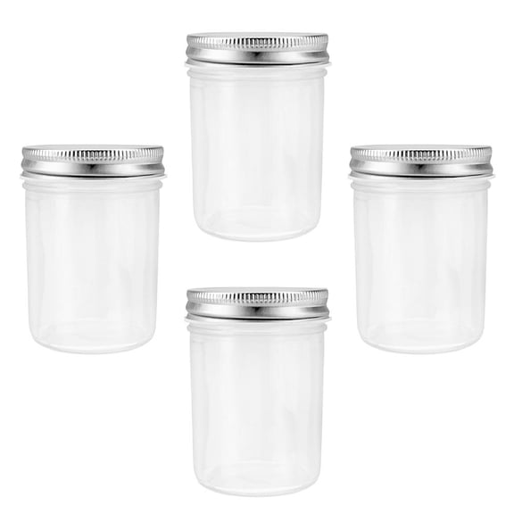 Pretyzoom Sealing Jars Transparent Airtight Glass Tinplate Kitchen Storage 4Pcs
