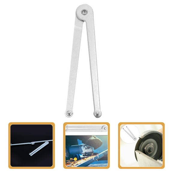 Pretyzoom Small Adjustable Wrench Angle Grinder Wrench Steel Silver for Professional Use 1Pcs