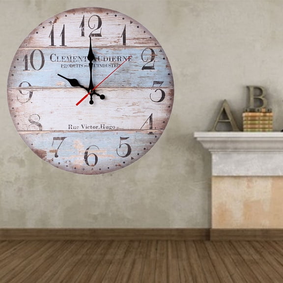 Pretyzoom Wood Wall Clock with Beautiful Pattern for Keeping Time in Bedroom or Living Room Multi Color 10 6 Inches