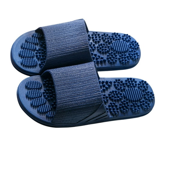Pretyzoom Slip Massage Slippers For Home Travel Hotel Durable Indoor Footwear Lightweight For Dark Blue