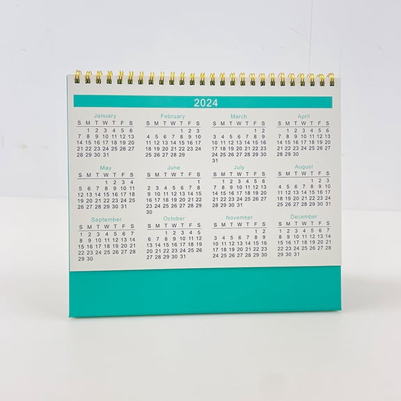 Pretyzoom Standing Desk Calendar 2024 Green Desktop Calendar for Home and Portable