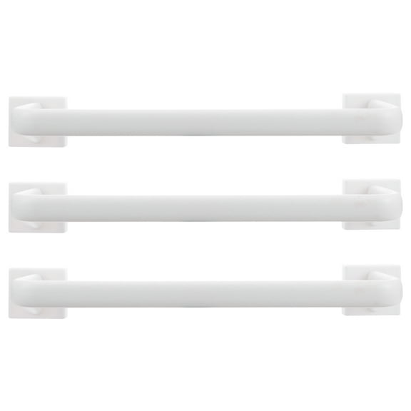 Pretyzoom 3pcs Towel Bar for Bathroom Plastic White Hygienic Storage for Kitchen