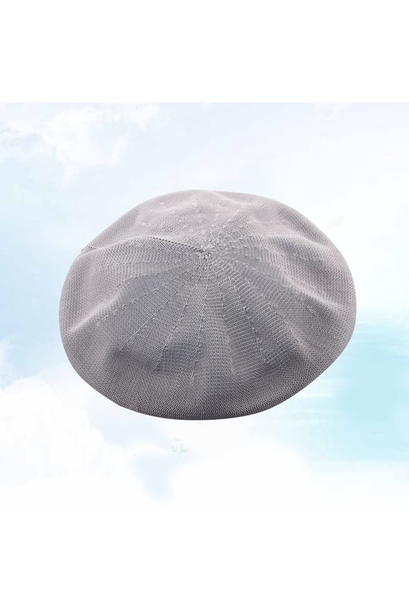 Grey Beret Hats for Women and Girls 2pcs Artist Straw Painter Hat All Match