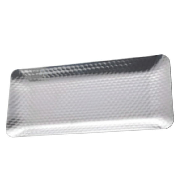 Pretyzoom Stainless Steel Decorative Storage Tray Silver Rectangular 1Set for Bathroom
