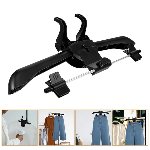 Pretyzoom Garment Steamer Hanger Black Plastic Multipurpose Clothes Organizing