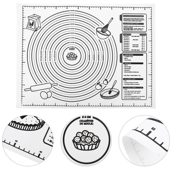 Pretyzoom White Silicone Pastry Mat Nonstick Baking Mat for Rolling Dough and Kneading