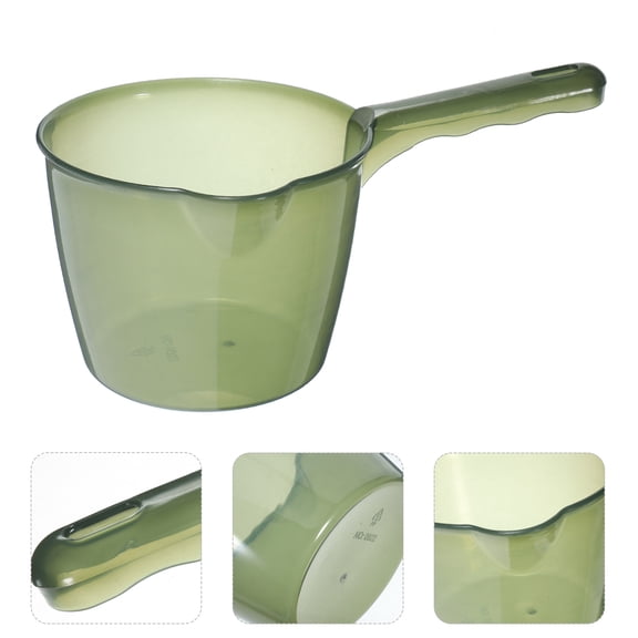 Pretyzoom Household Green Plastic Water Scoop Ladle Convenient for Kitchen Bathroom and Camping