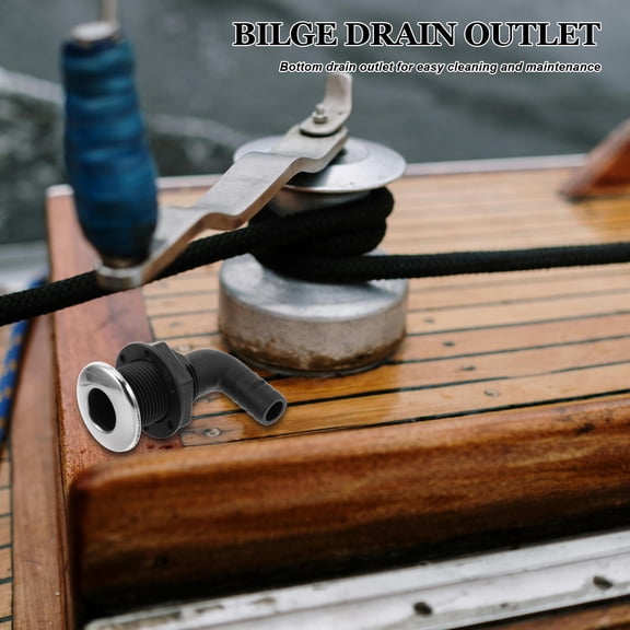 Pretyzoom Boat Thru Hull Fittings Nylon Black 1Set for Marine Vessel Through Hull Fittings