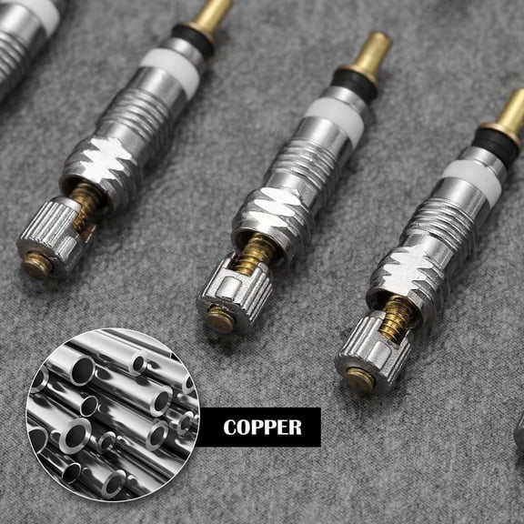 Pretyzoom 10Pcs Universal Tire Stem Core Plated Silver for Bike Valve Durable Corrosion Resistant