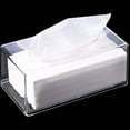 thumbnail image 1 of Pretyzoom Plastic Tissue Box Holder Acrylic Transparent 1Pack Rectangular Design, 1 of 8