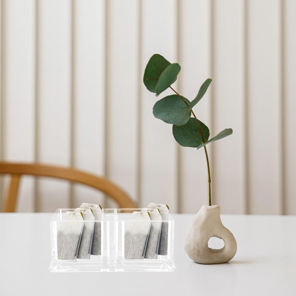 Pretyzoom Acrylic Tea Storage Holder Box with Lid Suitable for Home Cafe and Restaurant Storage