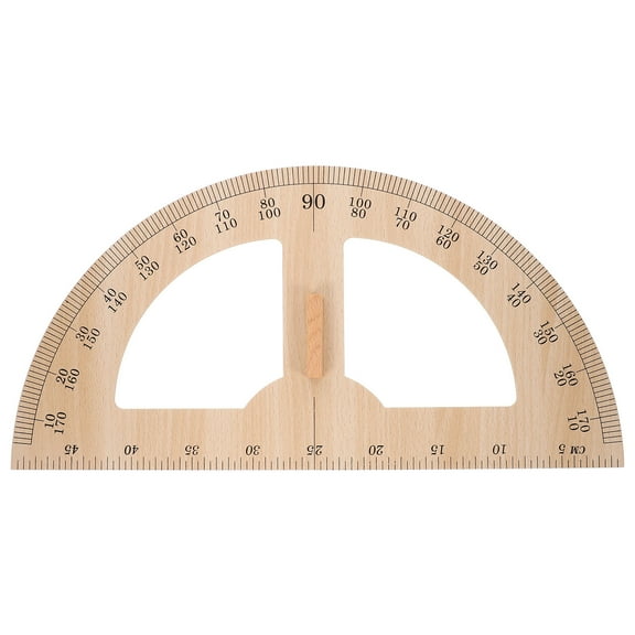 Pretyzoom Wooden Measuring Ruler Teaching Tool with Handle for Classroom Geometry Instruction