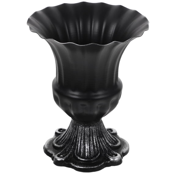 Pretyzoom Retro Iron Flower Vase Black Metal for Home Decorative Centerpiece