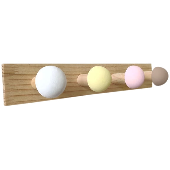 Pretyzoom Multi Use Wooden Coat Hook Rack for Home Organization Clothes Hats Umbrellas