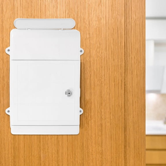 Pretyzoom Wall Mount Lockable Mailbox White Plastic Letter Box Weatherproof and Secure for Mail Storage