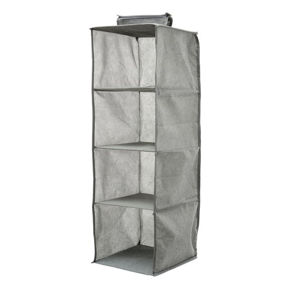 Pretyzoom Practical Grey Hanging Closet Organizer Made of Cotton Linen for Clothes Storage