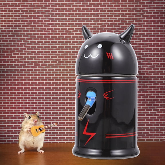 Pretyzoom Pet Kettle Holder Ceramic Stand Black Practical for Hamster 1Pc